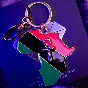 red x black x green x gold  a f r i c a  keychain.